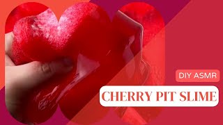 Red cheery pit slime mixing Asmr | Clear bubbles satisfying slime | How to mix slime part-2 | DIY
