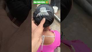 Easy 3 Min Bun Hairstyles tutorial | Long Hair Styles #Shorts #hairstyletutorial