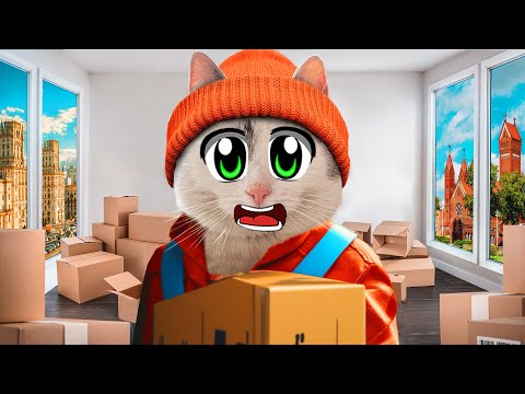 НОВЫЙ ДОМ для КОШКИ МУРКИ! РЕАКЦИЯ на СЕКРЕТНУЮ КОМНАТУ! 24 ЧАСА