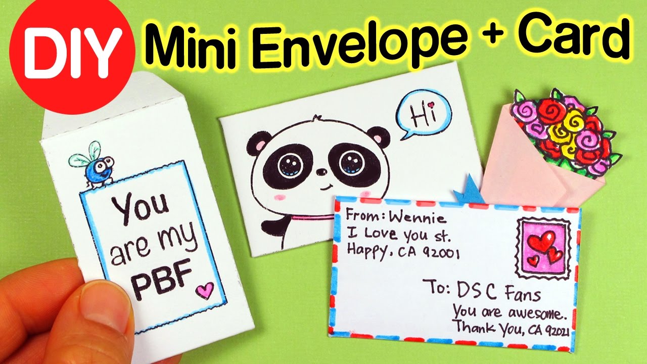 How to make mini Envelopes w/Cards + Paper Flower Bouquet -DIY