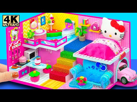 How To Make Hello Kitty House with Cute Bedroom, Strawberry Bathroom for Pet ❤️ DIY Miniature House