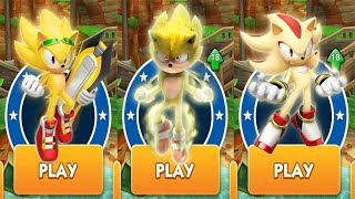 EXTREME GEAR SUPER SONIC NEW RUNNER vs SUPER SHADOW vs MOVIE SUPER SONIC - NEW SONIC DASH UPDATE