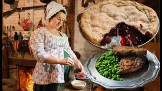 18th Century Cooking |1790s ASMR| Fried Lamb, Fruit Pie