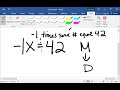 Understanding Negative Variables and Solving Equations
