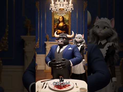 القطة مياو جوزها دخل المستشفى💔 وصاحب الشغل الغني حاول يستغلها 😱#cat #ai #funny #shorts