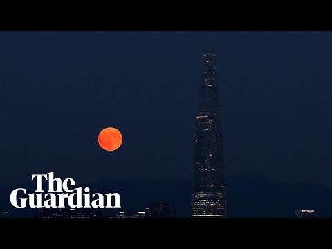 Rare blue supermoon lights up night skies globally