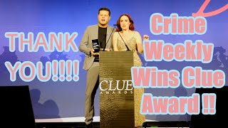 Crime Weekly Wins Peoples Choice Creator of the Year at the Clue Awards