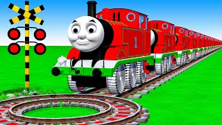 【踏切アニメ】あぶない電車 3 TRAIN Thomas vs Fumikiri 3D Railroad Crossing Animation #1million