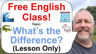 Let's Learn English! Topic: What's the Difference Between...? 🐊🏢🐁 (Lesson Only)