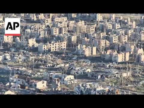 YouTube video thumbnail: Drone Video Shows Destruction in Chasiv Yar, Ukraine After Russia Attacks