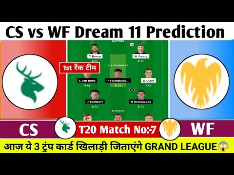 CS vs WF Dream11 Prediction| CS vs WF Dream11 Team| Central vs Wellington Team Comparison|