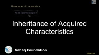 Inheritance of Acquired Characteristics