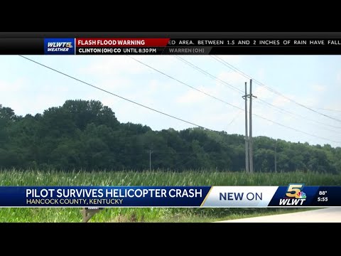 YouTube video thumbnail: Helicopter Crash in Kentucky Caught on Camera; Pilot Manages to Escape With Only Minor Injuries