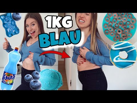 Schaffe ich es 1 Kg BLAUE Lebensmittel zu essen? 😳 | Bibi