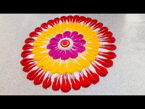 Simple Rangoli Design | Festival Rangoli Design | Rangoli Making Idea | ColourFull Rangoli Design