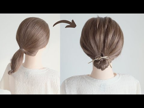 シニヨンの簡単な作り方 ll Easy Chignon Hairstyle for Short to Medium Hair