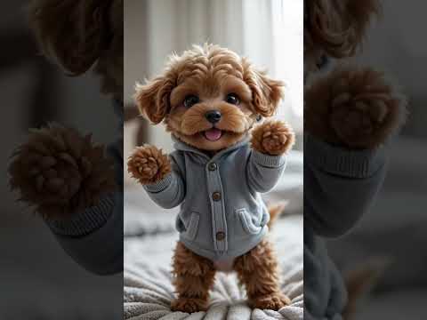 🐶Handsome Brown Maltipoo Dances ‘Paloma Blanca’ in Bed 🕺 | Cutest Dance You’ll Ever See! #ai #shorts