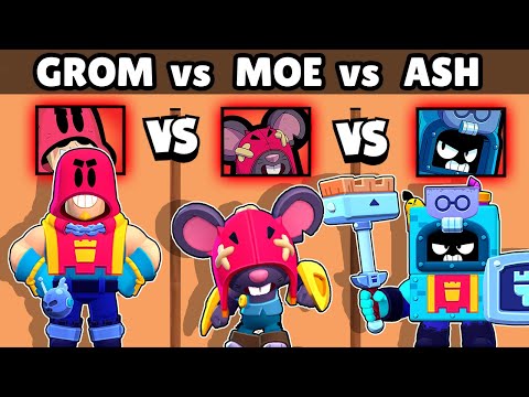 MOE vs GROM vs ASH | TRIO DEL CASTILLO 🏰 | NUEVO BRAWLER | BRAWL STARS