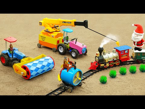 Diy tractor mini making Turbofan Engine Machine | diy Road Roller rescues Train Track | HP Mini