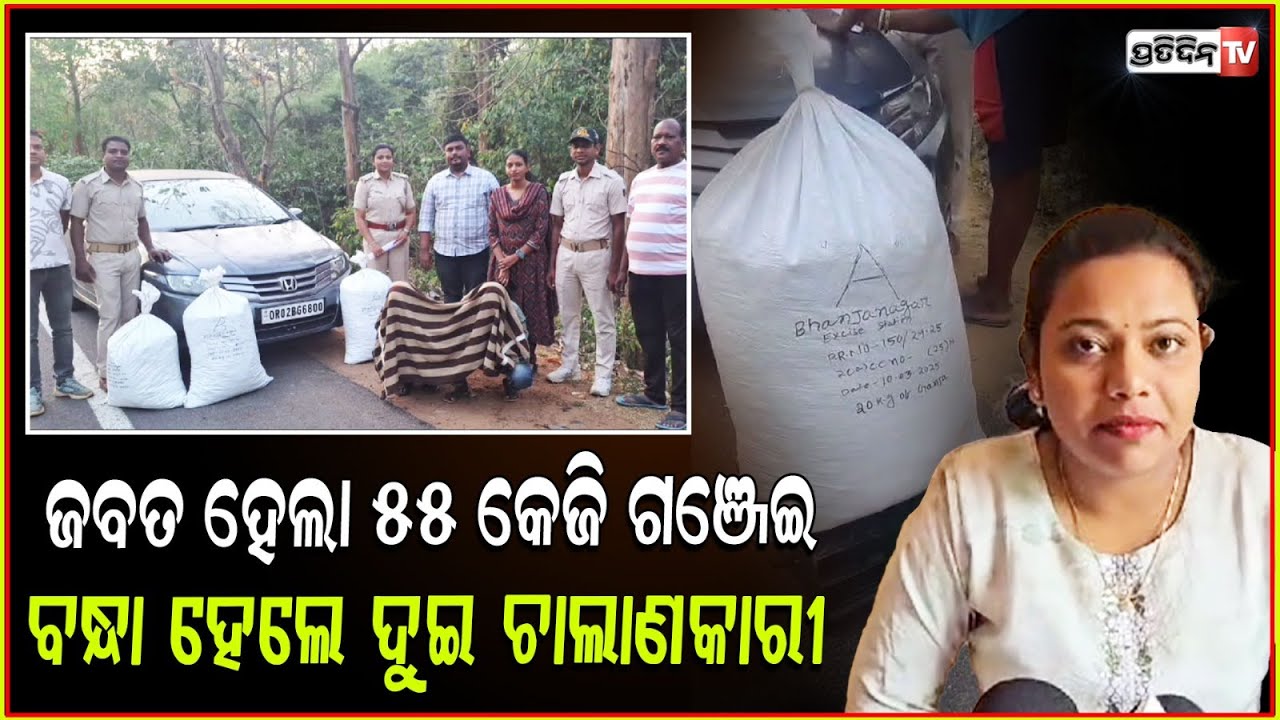 ଭଞ୍ଜନଗର ଅବକାରୀ ବିଭାଗକୁ ବଡ଼ ସଫଳତା, ଜବତ କଲା ୫୫କେଜିର ଗଞ୍ଜେଇ ସହ ଦାମୀ କାର ! Marijuana Seized In ganjam