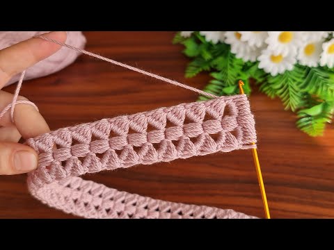 Amazing!..  😇 Very easy.. Tunisian crochet bag handle model explanation. Hair band, belt model