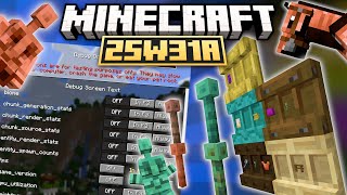 Minecraft Snapshot 25w31a : Golem de Cuivre, Etagères et Menu F3 amélioré !