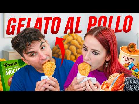 CIBI STRANI CON LA MIA RAGAZZA! GELATO AL CAVIALE E POLLO GELATO? 🤮