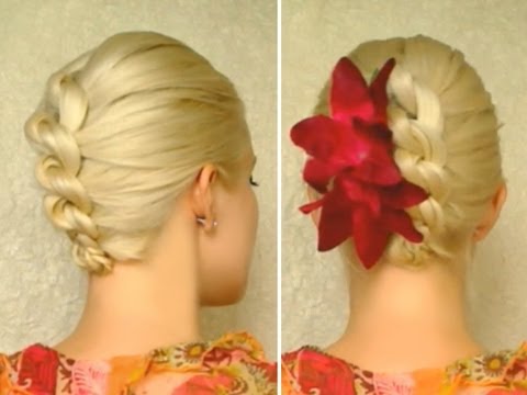 Knot braid prom hairstyle for medium long hair...