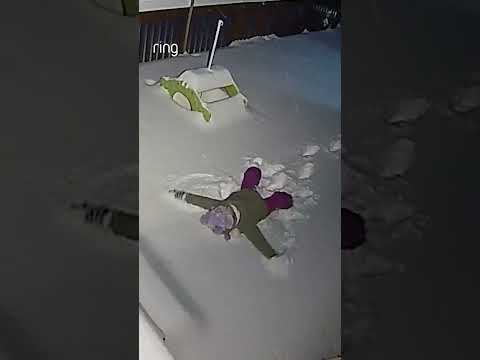 Core childhood memories: making a snow angel on the outside deck 👼❄️