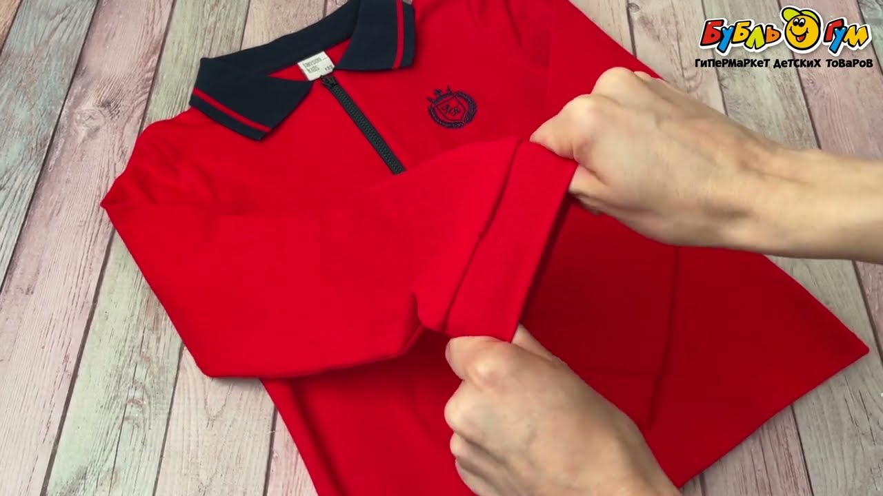 Футболка поло Lanson Kids с длинным рукавом и контрастным воротником красная - видео