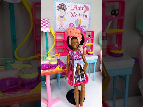 Barbie Girl Beauty Salon! How To Care And Style Doll Hair! #shorts #barbiedolls #dolls