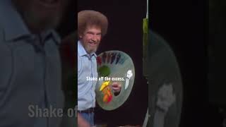 Bob Ross beats the devil out of the brush #paintlikebobross #art #bobross