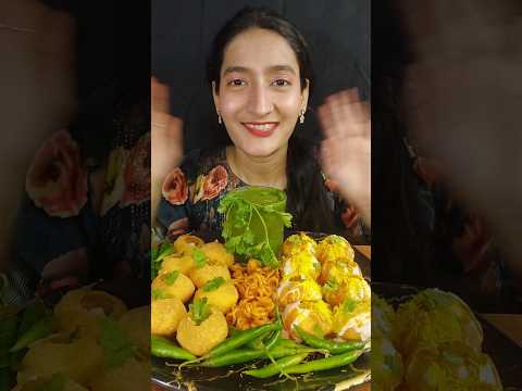 PANI PURI, DAHI PURI, NOODLES EATING CHALLENGE #youtubeshorts #ytshorts #viral #trending #shorts