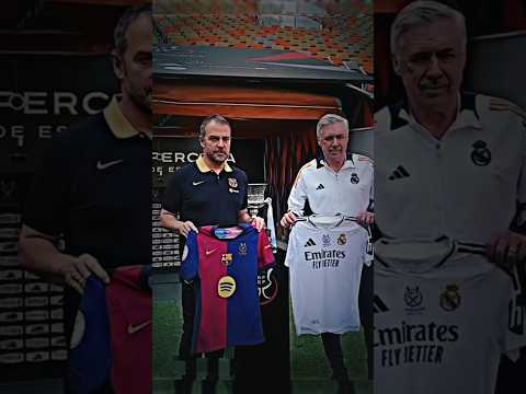 انشلوتي وفليك مباراة برشلونة وريال مدريد اليوم نهائي كأس ملك إسبانيا 🔥😱  #برشلونة #ريال_مدريد