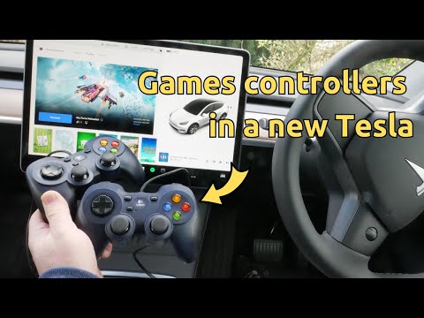 How to connect up wired USB game controllers in a Tesla Model 3/Y