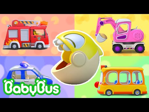 Pac-Man & Veículos | Carro Desenho | Músicas Infantis & Canções Infantis 🐼 por BabyBus