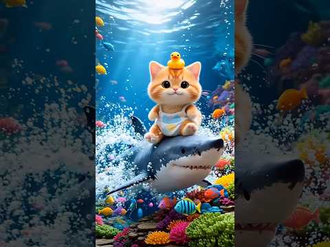 পিন্টুর সৎ ভাই মন্টু তাকে সাগরে ফেলে দিল #cartoon #catfamily #aivideo #catstory #cutecat #kitten