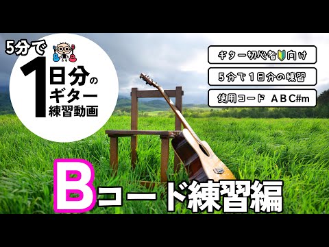 5分で1日分のギター練習【Bコード練習編】初心者のためのギター練習動画（なつばやしch）