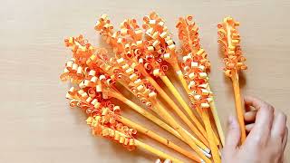 paper flowers using wedding card /wedding card reuse / craft ideas with waste material @NiveCrafts