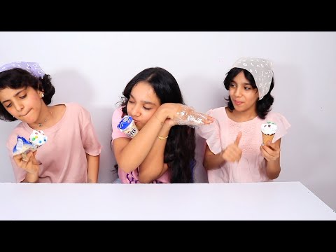 تحدي الأكل بدون يدين ضد يد واحدة ضد يدين ! 🖐 شفا ضد غزل وريم🤣 no hand vs one hand eating challenge