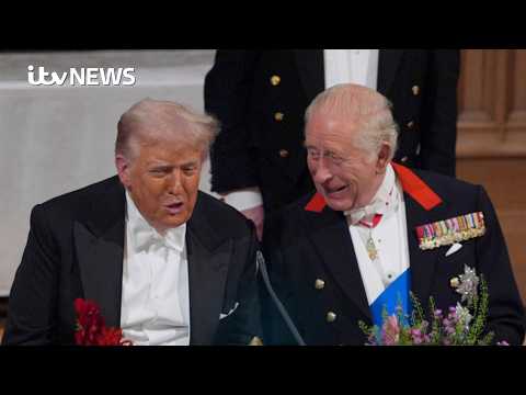 State banquet and military display as King hosts Trump at Windsor Castle | ITV News