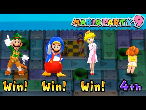 Mario Party 9 Garden Battle - Mario vs Luigi vs Daisy vs Peach (Master Difficulty)#mariogame