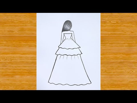 How to draw a girl backside drawing 💚💚 easy girl drawing / pencil drawing 💚