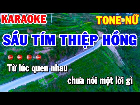 Karaoke Sầu Tím Thiệp Hồng Tone Nữ | Nhạc Sống Trữ Tình 2022 | Thanh Hải