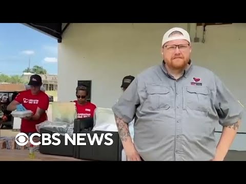 YouTube video thumbnail: Operation BBQ Relief Serving hot Meals in Flood-Ravaged Texas