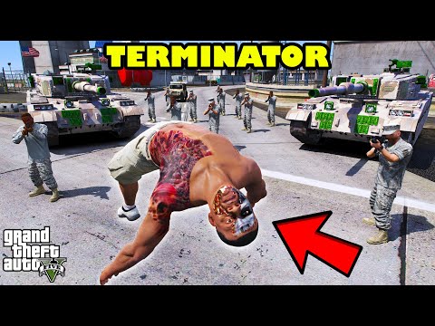 Franklin Became THE TERMINATOR And Disguised As a Human In GTA 5 | SHINCHAN and CHOP