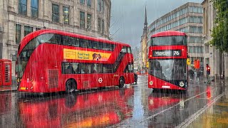 London Rainy Day Walk 2025 ☔️ Famous Sights: Tower Bridge to the City of London | 4K HDR