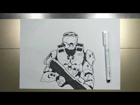 How to draw HALO step by step