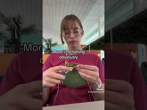 Crocheting at the air port! #crochet #fashion