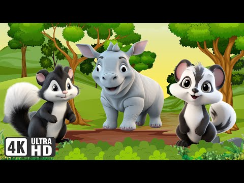 Lovely Animal Sounds: Eagle, Stoat, Rhino, Skunk, Elephant - Animal Videos